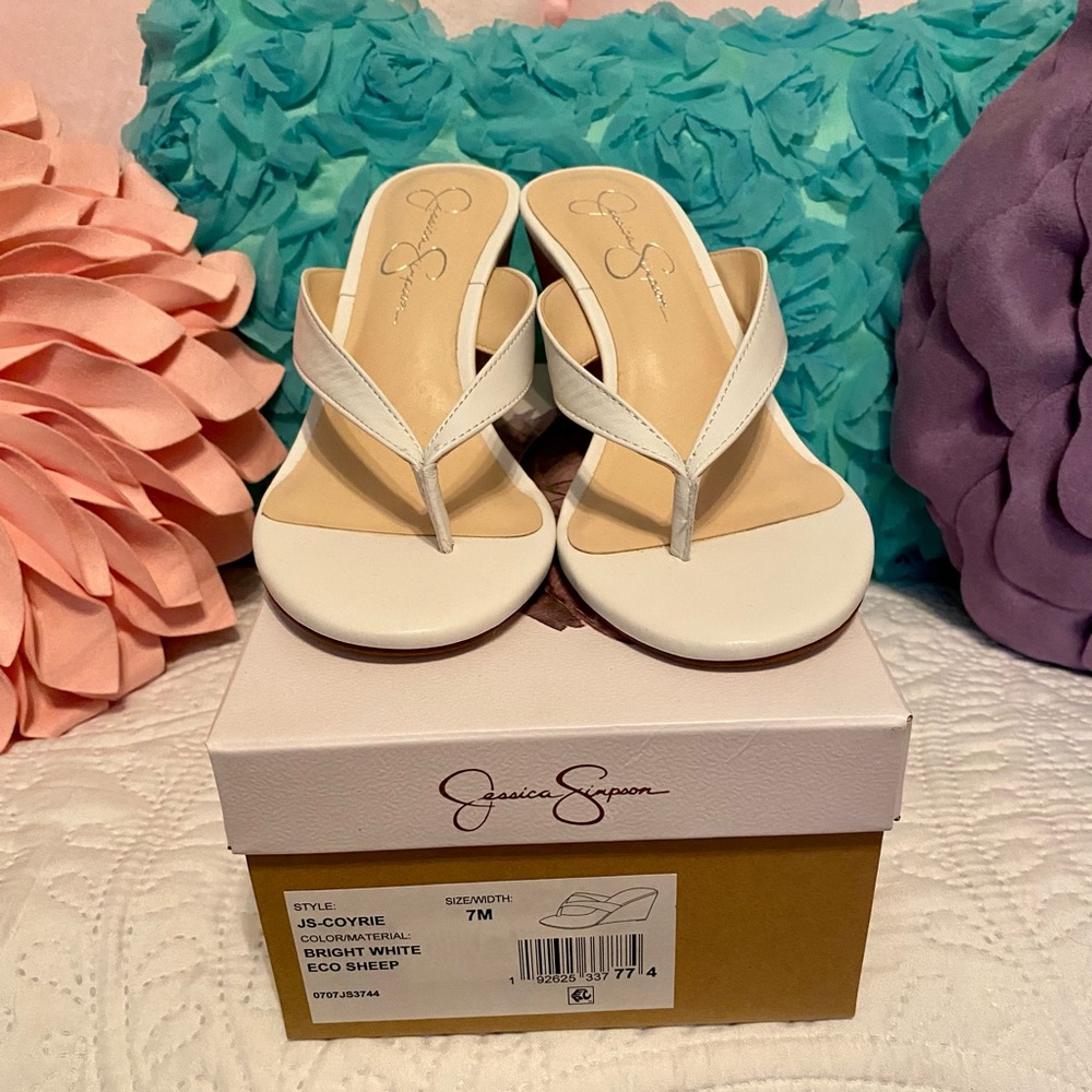 Jessica Simpson White Wedge Sandal